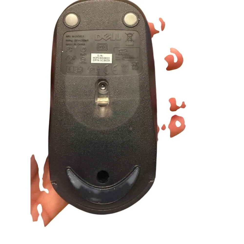 Dell USB Optical Mouse Black Silver Wired 3 Button
